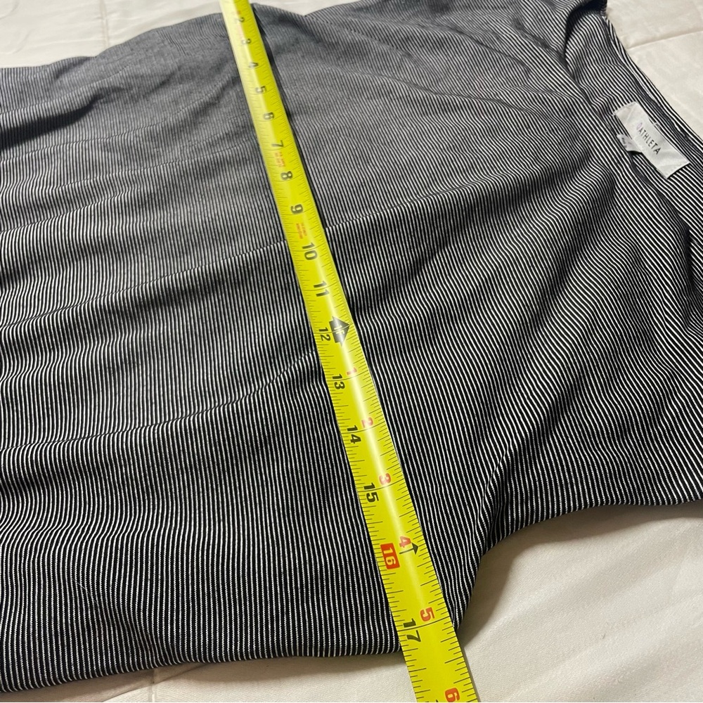 Athleta Size Small Micro Striped Westwood Dress Ruched - Picture 9 of 9